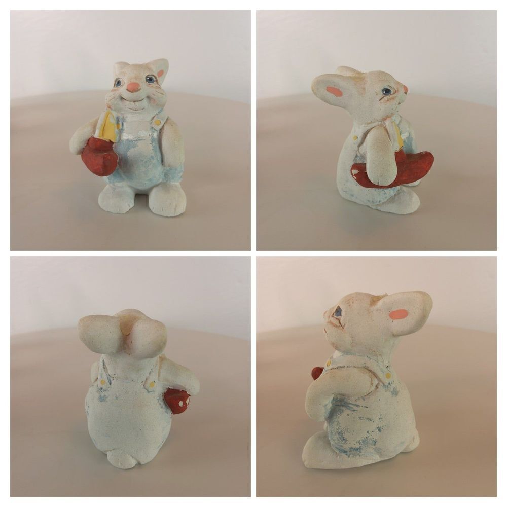 Set of four clay bunny rabbits - Picture 3 of 8